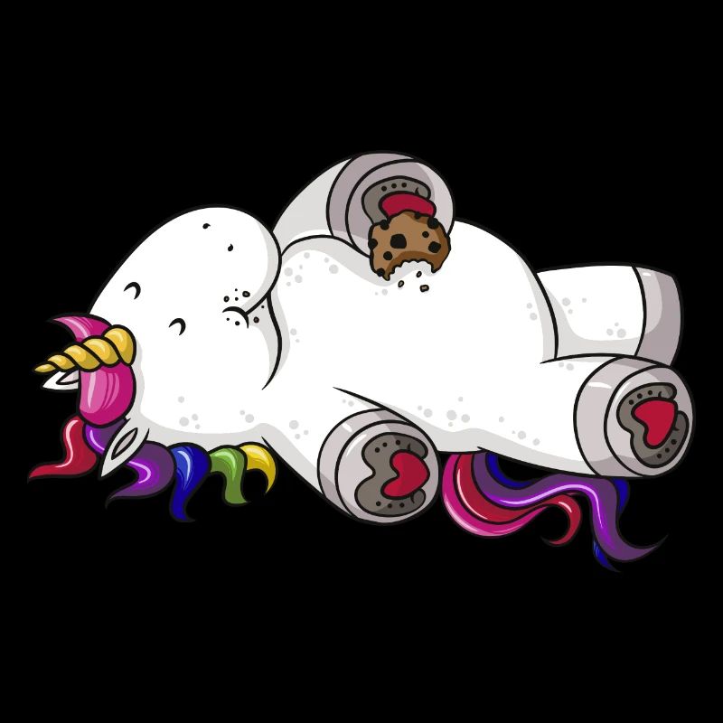 Mampfendes Comic Einhorn Regenbogen