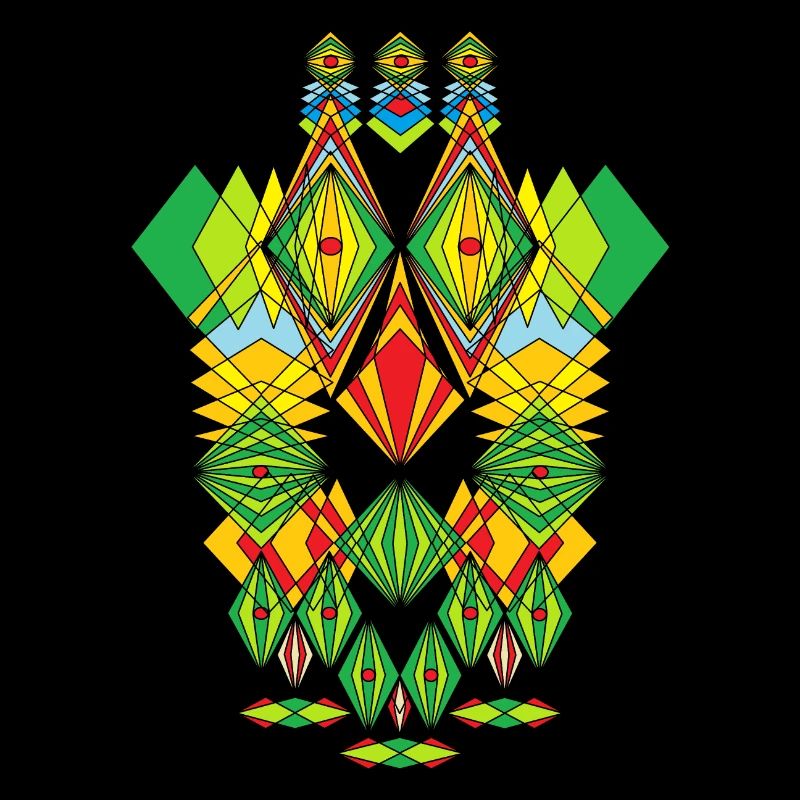 Abstract faces drawing Crazy Art colored