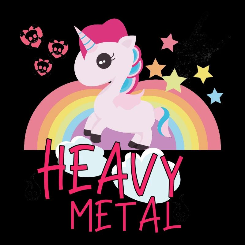 Heavy Metal Einhorn Rock Regenbogen Skull Geschenk