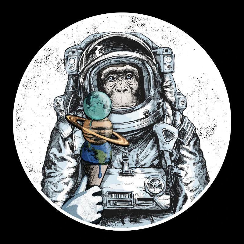 Affe Astronaut Schimpanse Mond Tier Eis Weltall