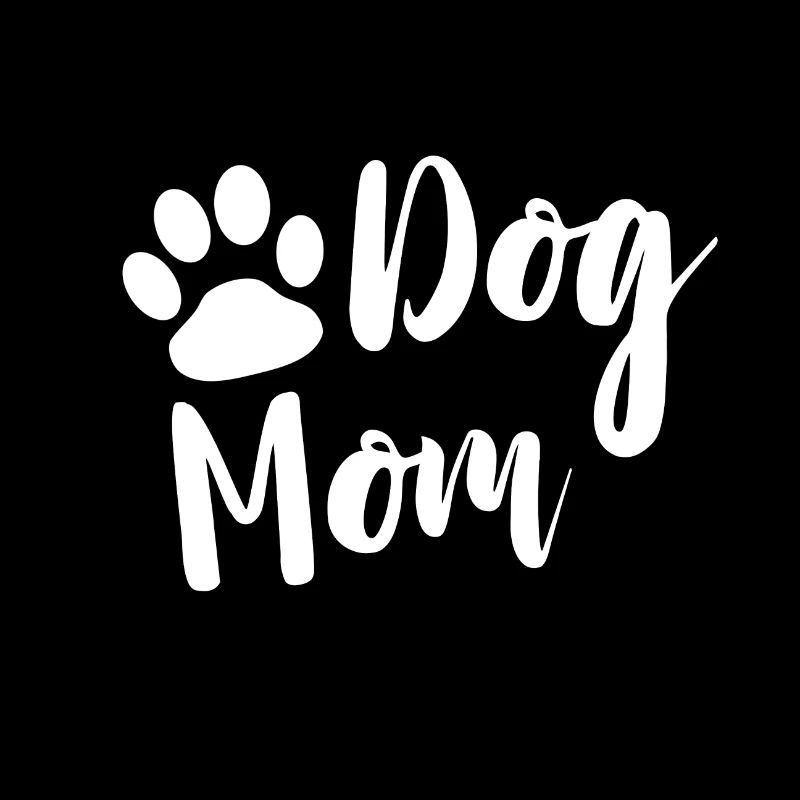 Chien maman avec patte en blanc comme un cadeau