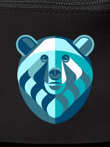 Bear abstract blue white