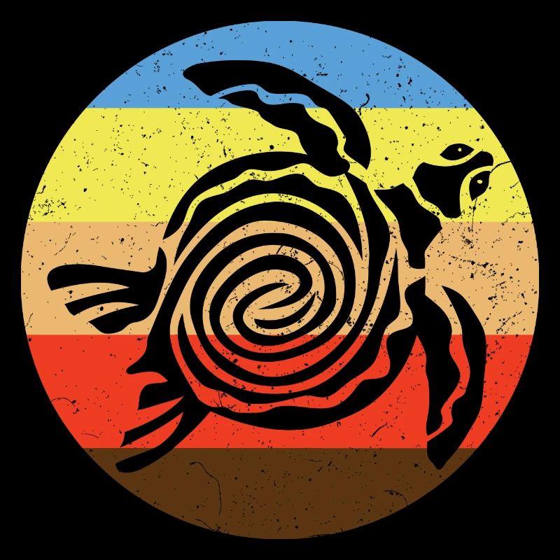 Barbudan Schildkröte Retro