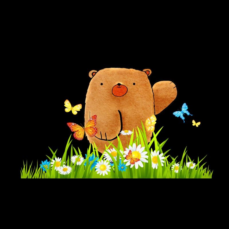 Ours doux idée cadeau dessin animé papillons
