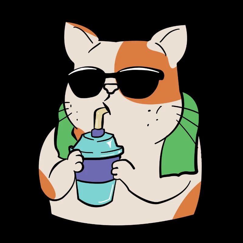 Cat playing sports with drinking cup and towel