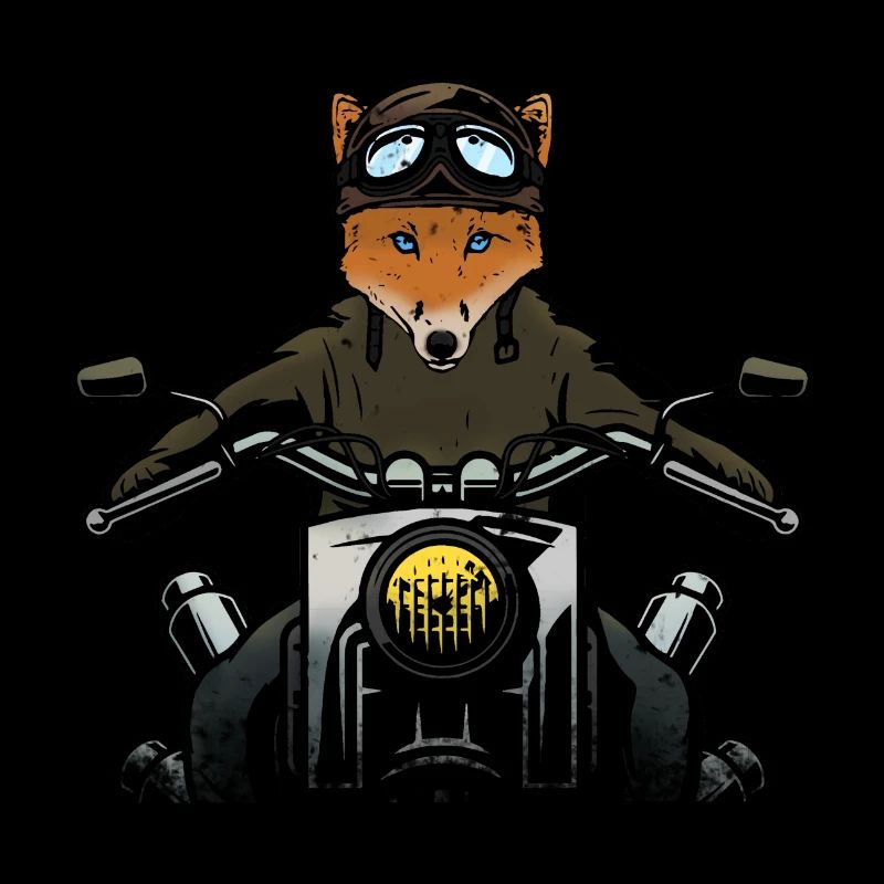 Fuchs der Motorradfahrer