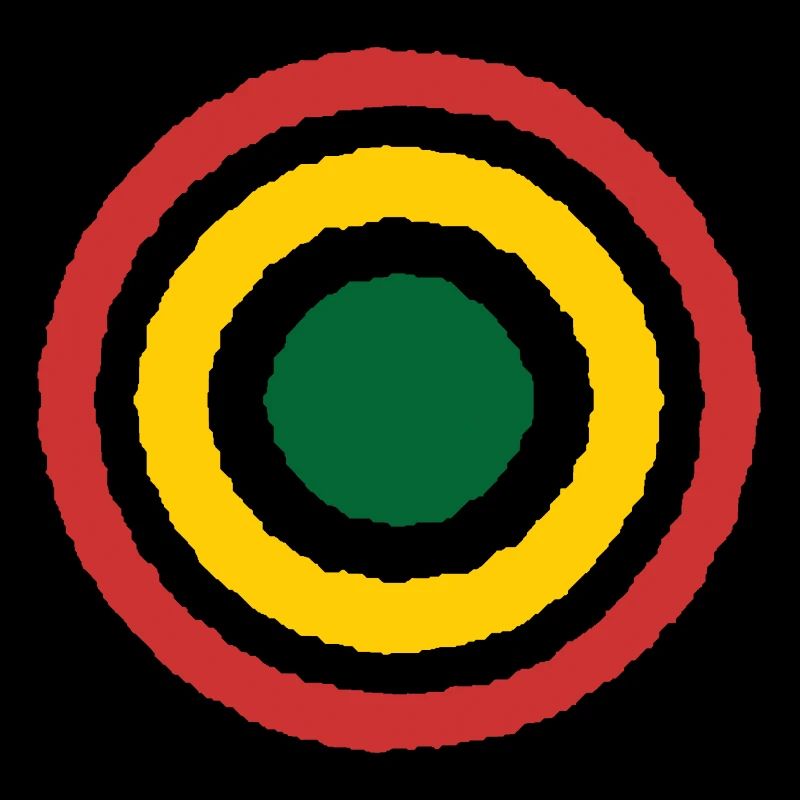 Abstract Concentric Reggae Circle Design