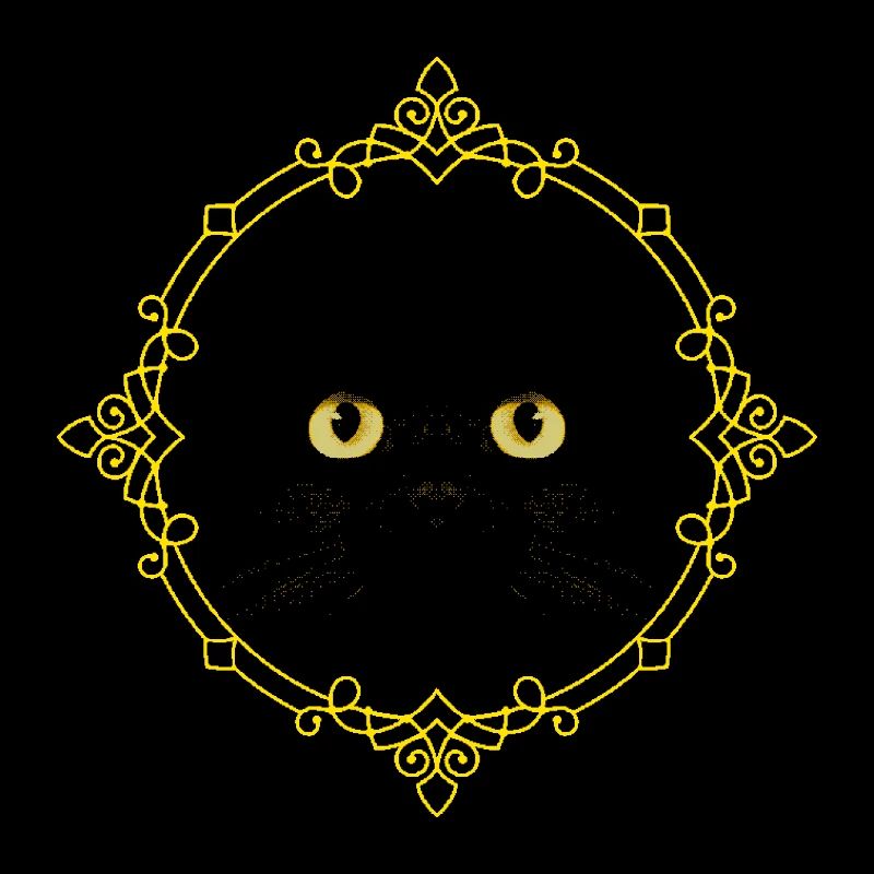 Schwarze Katze Abzeichen - Pixel Art