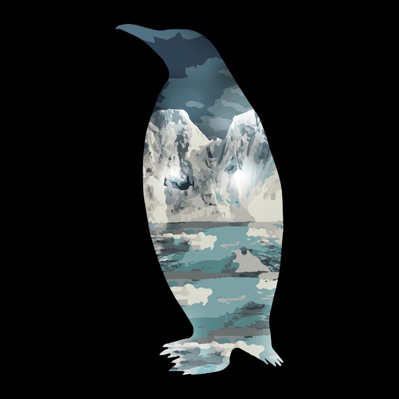 Double exposition Animaux Pingouin - Idée cadeau