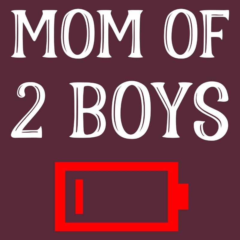 Müde Mutter von 2 Jungen Mutter von zwei Söhnen Batterie