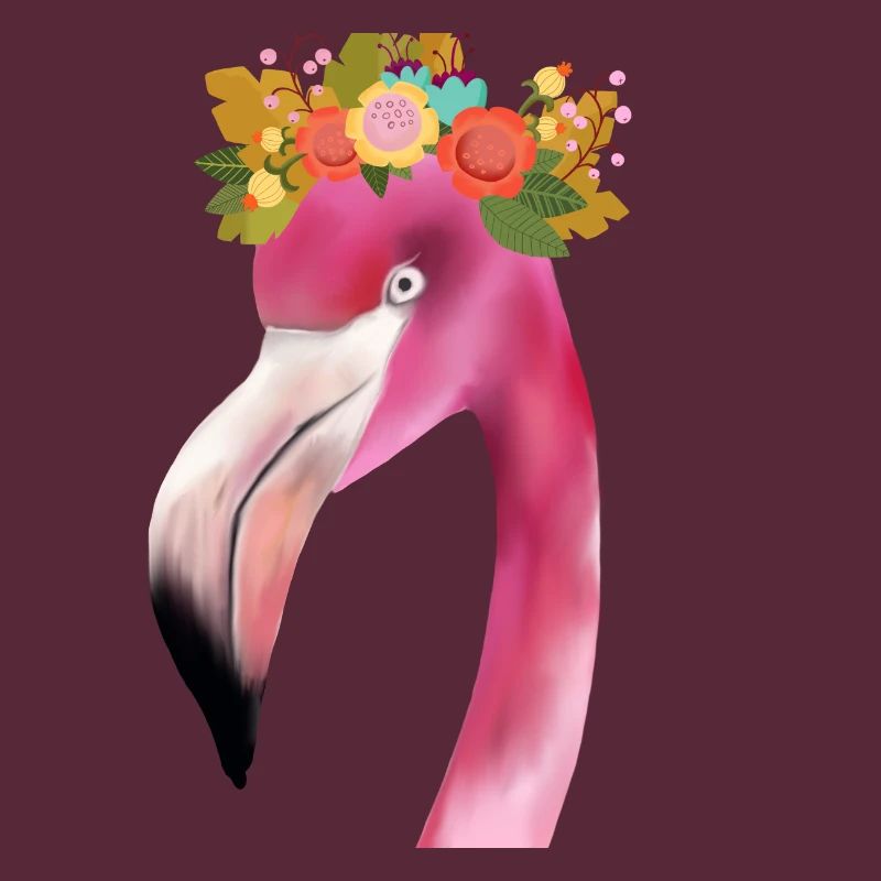 Flamingo mit Kranz