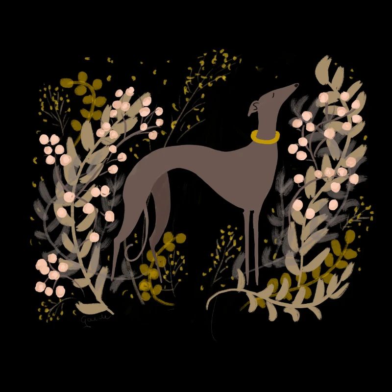 Windhund im Herbst