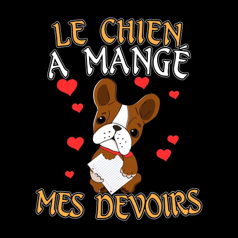 Français Professeur de langue Idée cadeau Chien a mangé mon