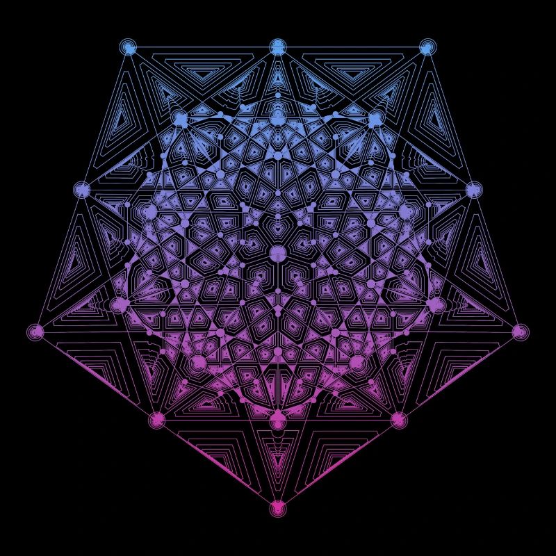 Pentagon Star Dimensions Gradient