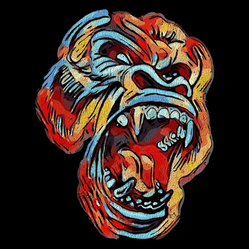 Gorille à dos d'argent coloré