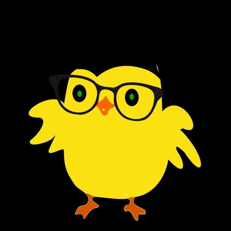 🐥❤✦°•Cute Nerd Chick on a Graduation Cap& Glasses