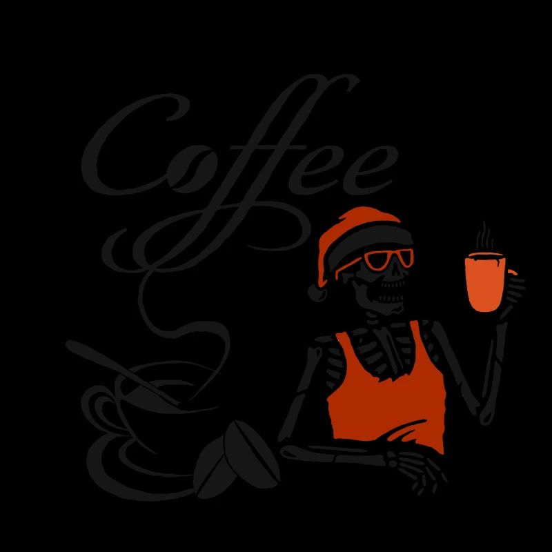 Coffee cup skeleton coffee cafe