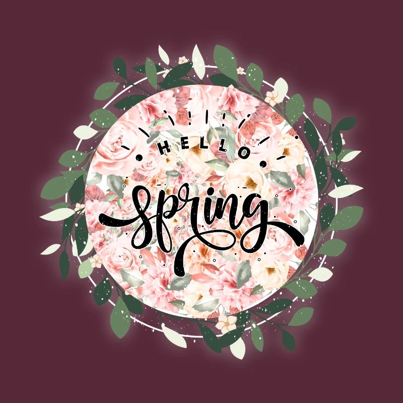 Hello spring flowers pattern