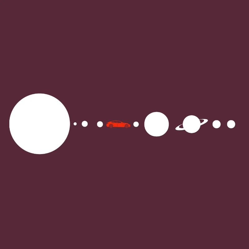 Tesla in Space Solar System SpaceX