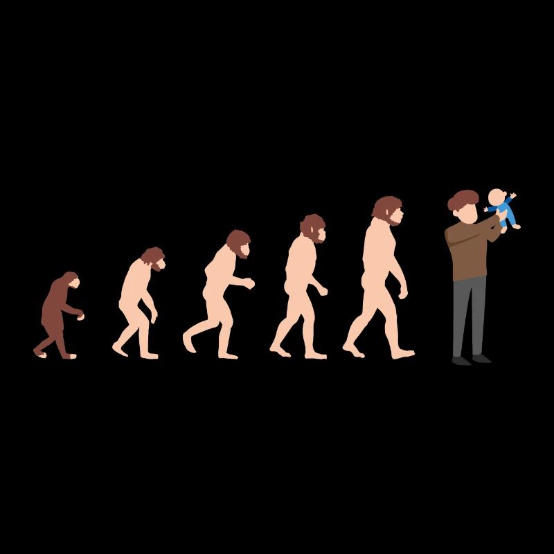 Evolution Papa und Baby Neuer Papa Geschenkidee
