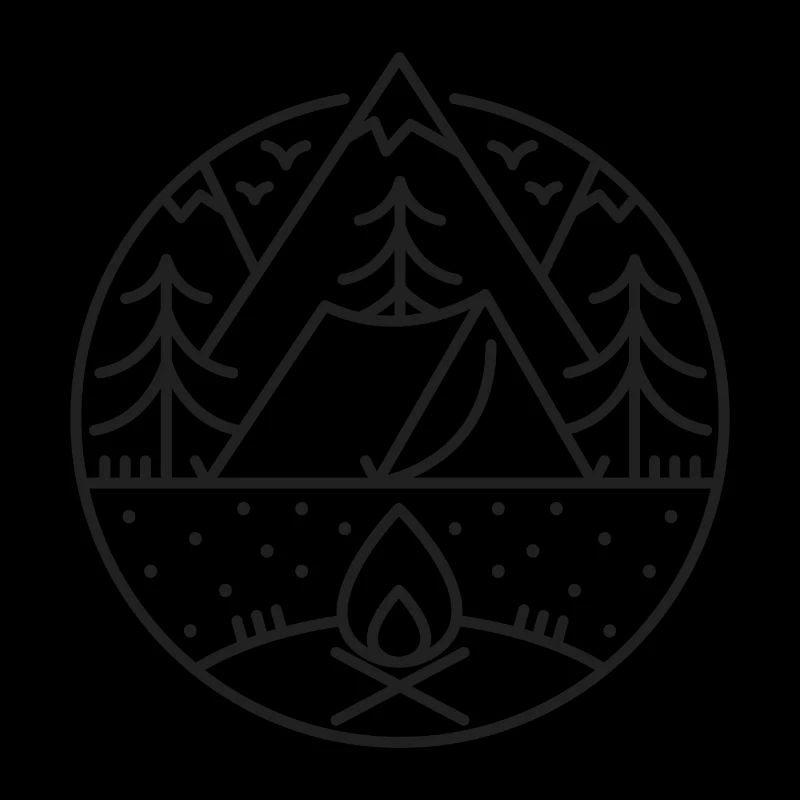 Camping - Extérieur - Feu de camp - Tentes