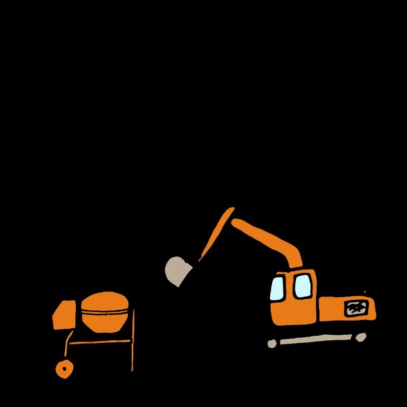 Construction machinery - comic, cartoon