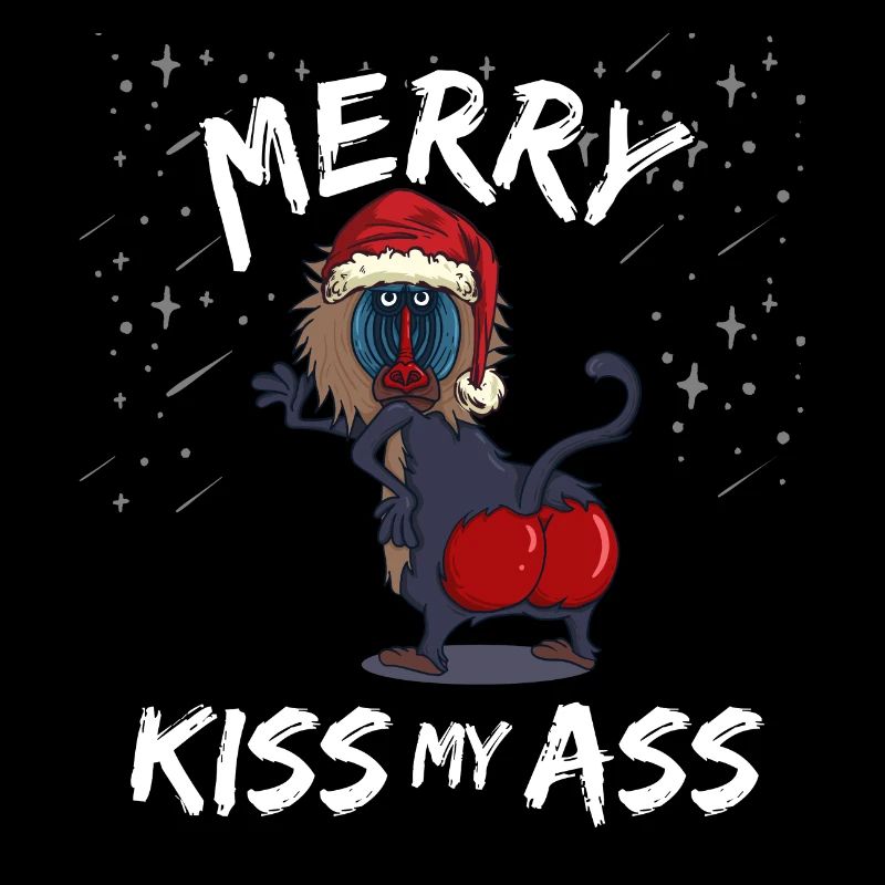 Pull de Noël laid Baboon Popo embrasse mon cul
