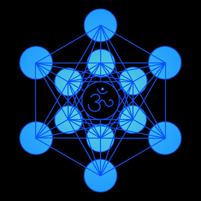 Géométrie sacrée Merkaba Om Blue