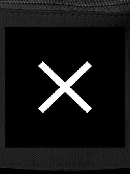 Cross white on black
