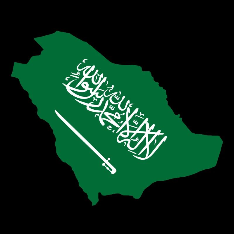 Carte et drapeau de l'Arabie saoudite