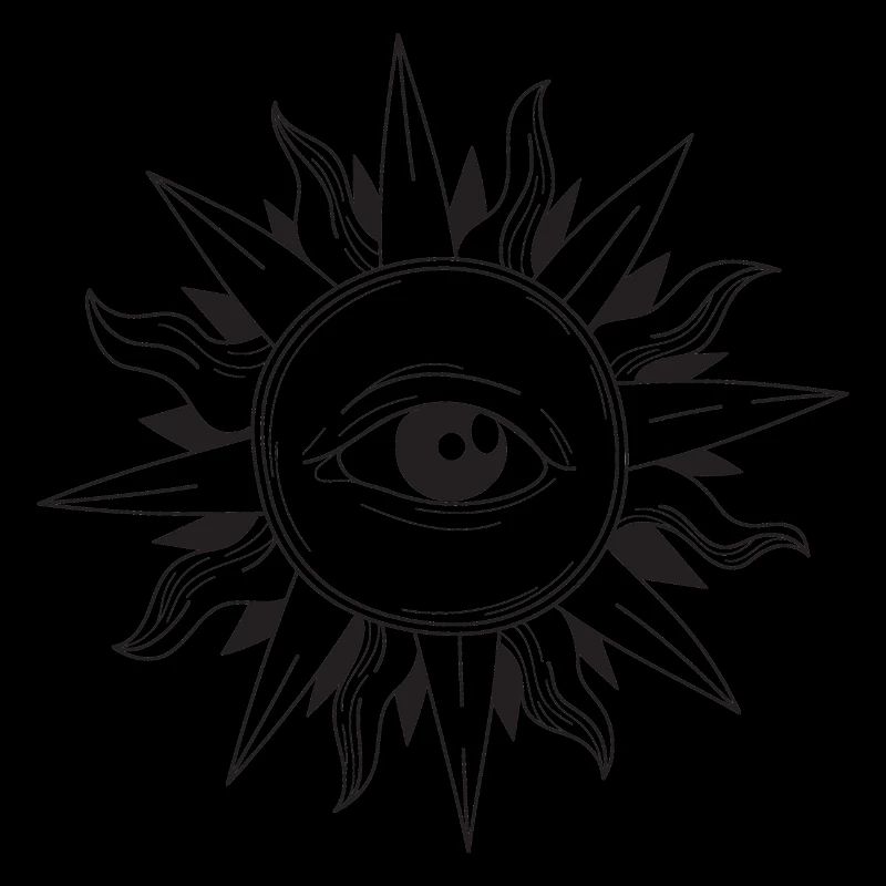 Augen in der Mitte einer Sonne