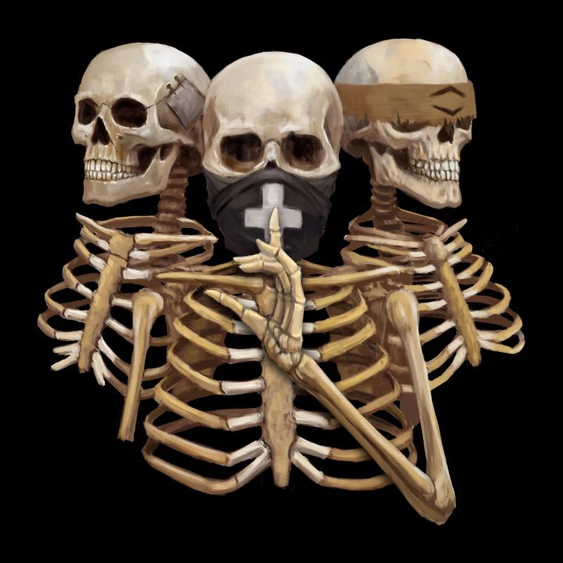 Skeleton Hear No Evil. Speak No Evil. See No Evil