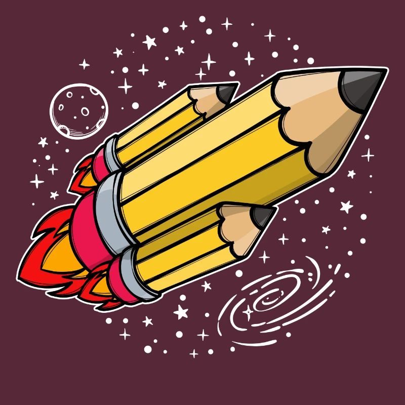 Schule Schulbeginn Bleistift Rakete Schulstart