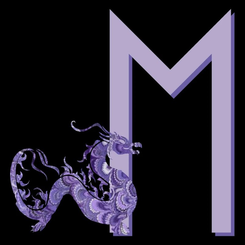 lila drachen mit rune m