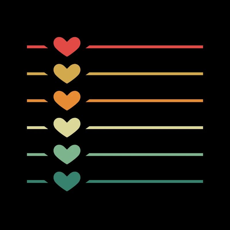 Line Heart Retro
