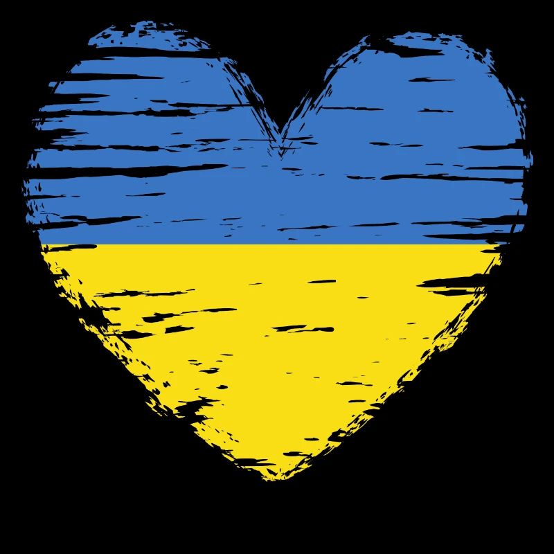 Ukraine coeur drapeau blason