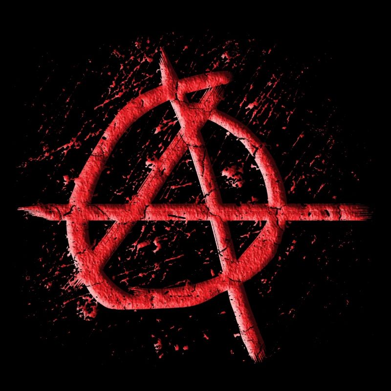 Cool anarchy symbol in 3D look for Antifa Punk