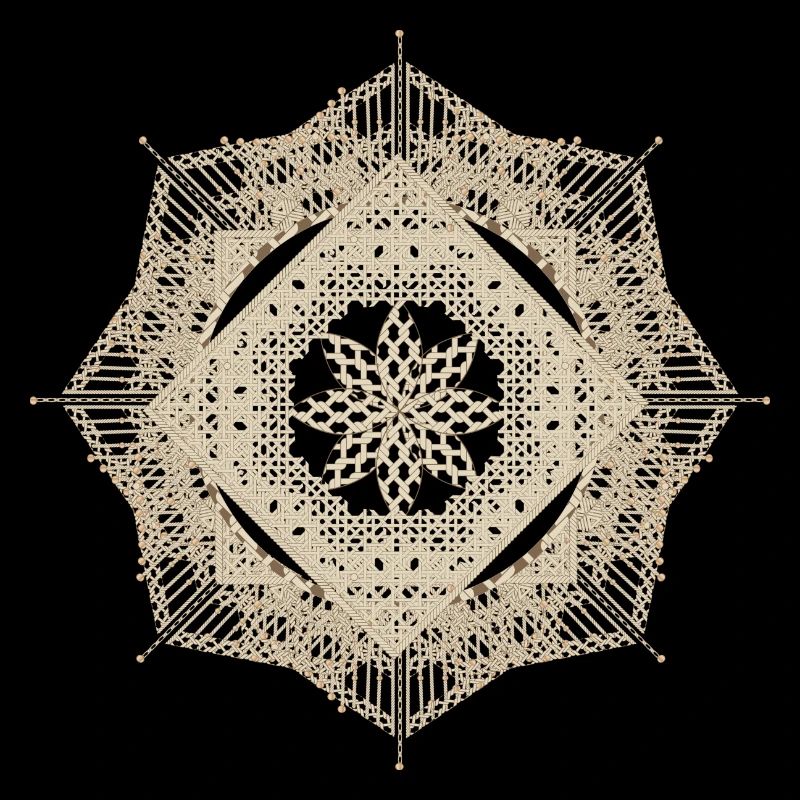 geometric macramé style flower pendant