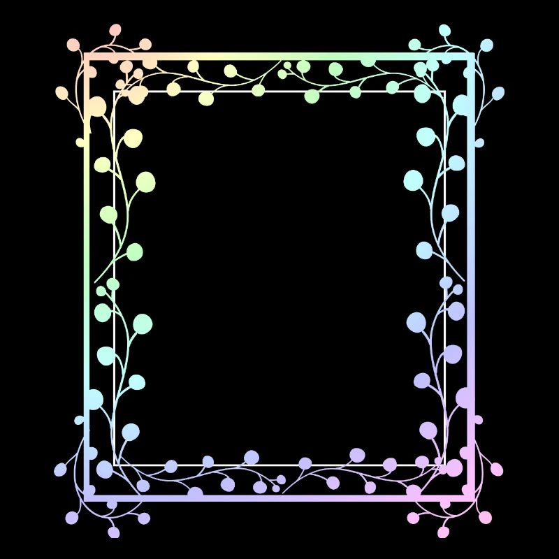 Cadre carré coloré avec des fleurs
