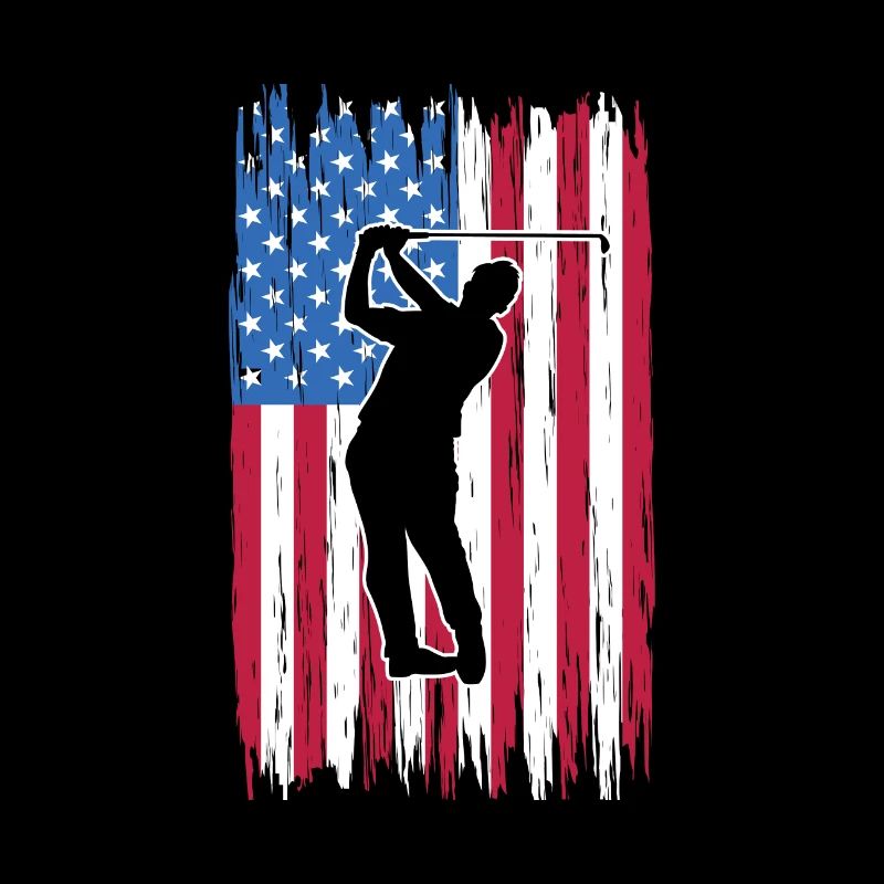 Golf Quote Retro American Flag Golf