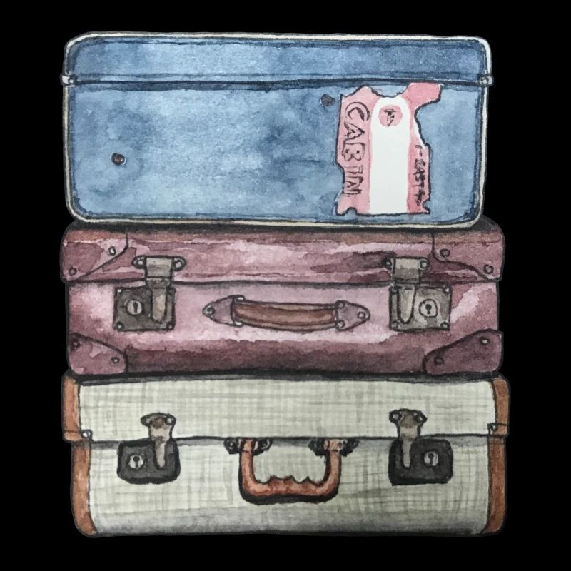 Pile de valises avec 3 vieilles valises