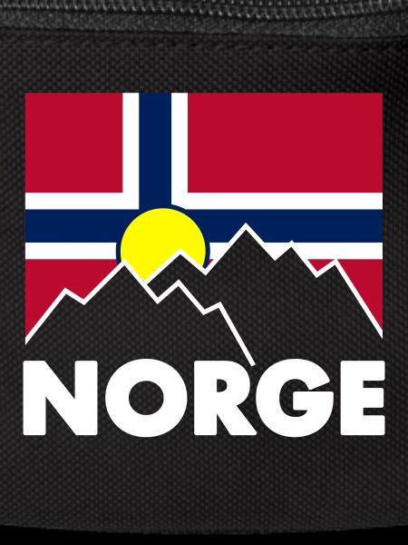 Norway flag with mountains