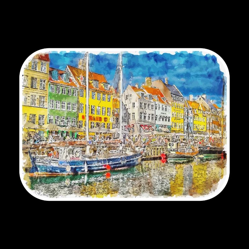 Copenhague Danemark Aquarelle Sketch Illustration