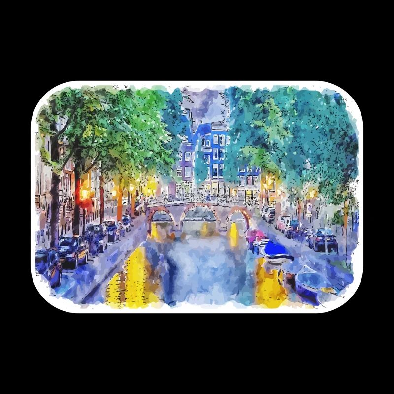 Amsterdam Netherlands Watercolor Sketch Drawing