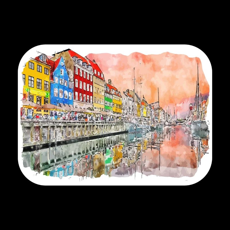 Copenhague Danemark Aquarelle Esquisse Dessin Dessiné