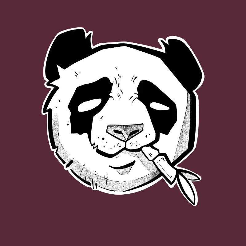 Cute panda head sketchy style and dotwork