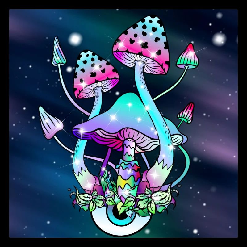 Magic Mushrooms Space art