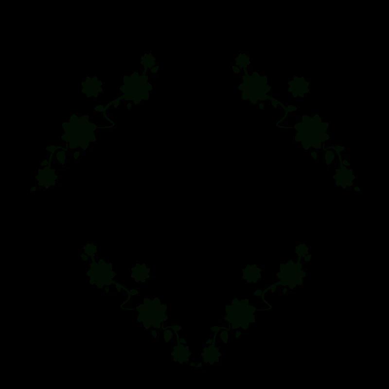 Schwarzer Rahmen mit Blumenmuster Deko