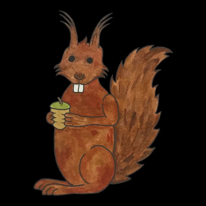 mignon écureuil mignon avec noix de chêne