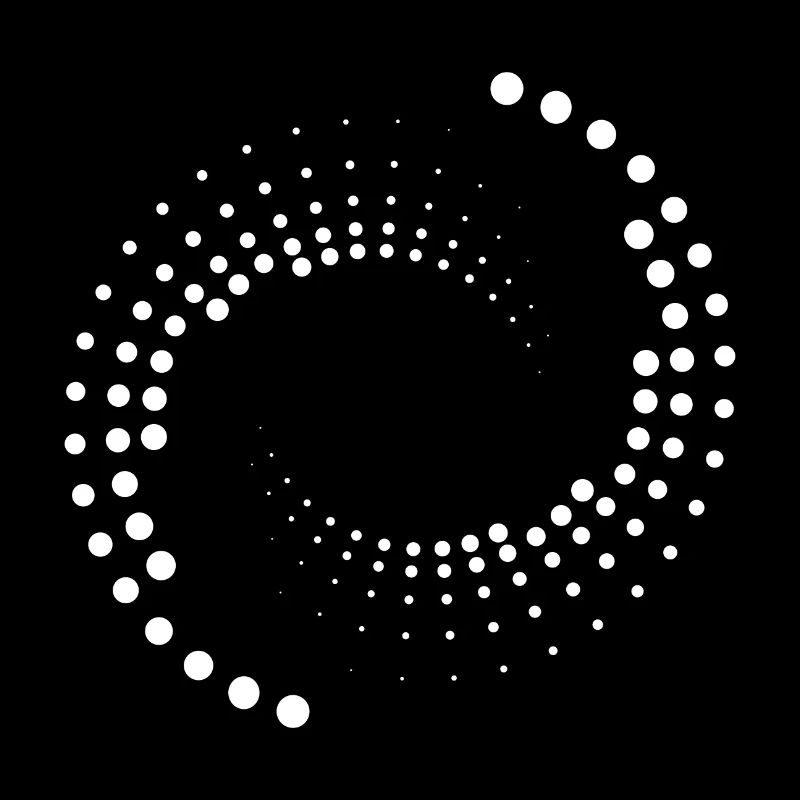 Spirale avec cercles blancs